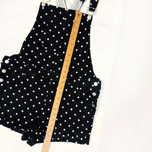 Forever 21 black and white polka dot overall shorts size US 30 - Picture 3 of 4